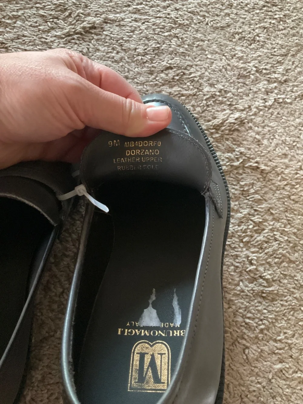 Bruno Magli grey leather classic penny loafers